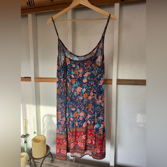 Floral Midi Dress with Spaghetti Straps - Picture 2 of 6